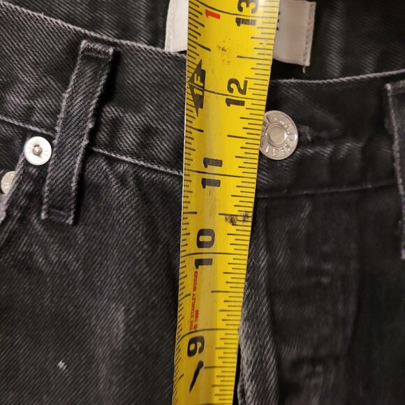 Agolde 90s Pinch Waist Button Fly Jeans Womens 25 Black Distressed High Rise - Picture 8 of 12